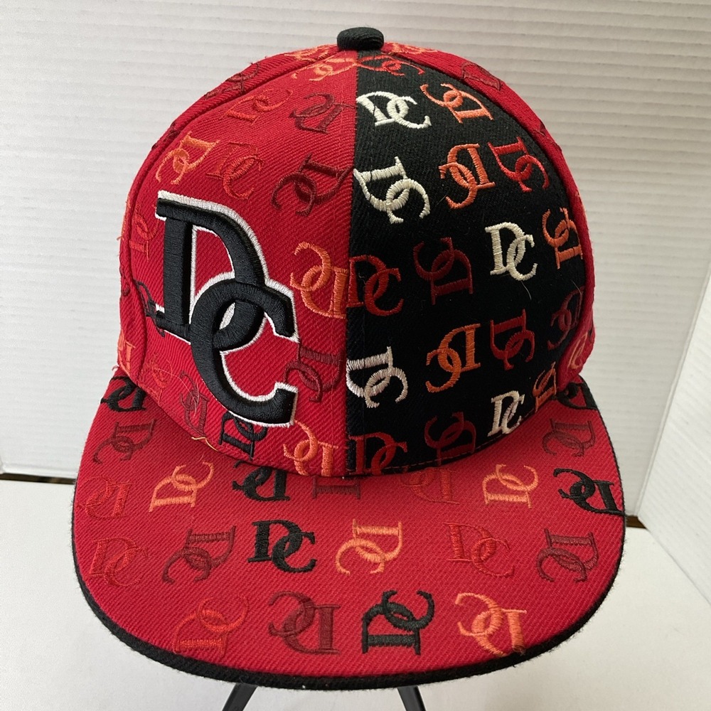 Washington DC Red / Black All Over Print Fitted Hat By City Hunter size S‎